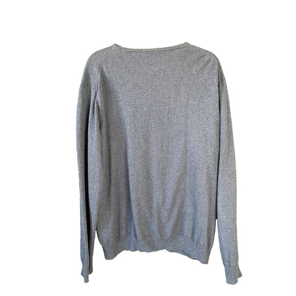 Hickey Freeman Sweater Mens Size XL Gray Cotton Cashmere Preppy Casual Pullover - Picture 2 of 7